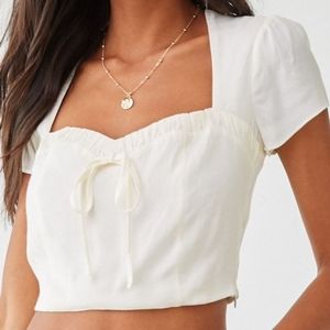 forever 21 Sweetheart Pleated Crop Top
